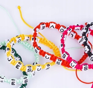 Opaska dla dziewczynki ~ I LOVE JESUS, różowa