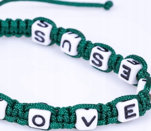 Opaska~I LOVE JESUS, kolor zielony