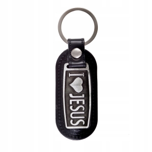 Brelok do kluczy I LOVE JESUS, kolor srebny