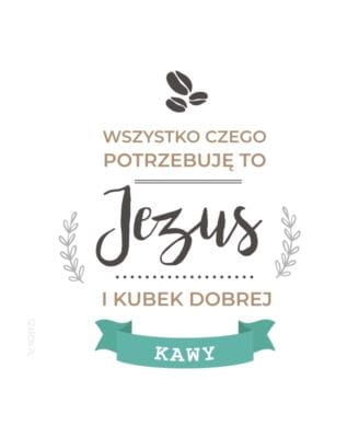 Podstawka korkowa Jezus i kubek kawy.jpg