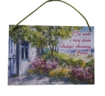 Tabliczka z wersetem do zawieszenia - Ja sam i mój dom służyć chcemy Panu