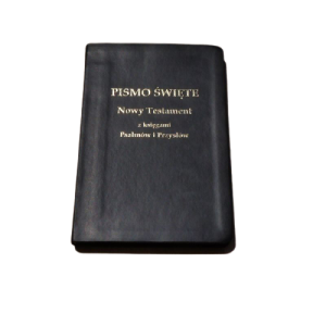 Nowy Testament z  księgami Psalmów i Przysłów, UBG Uwspółcześniona Biblia Gdańska, format średni, kolor czarny