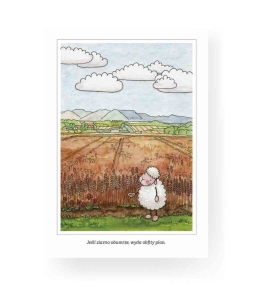 Pocztówka z kolorowanką - Jeśli ziarno obumrze, wyda obfity plon