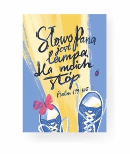 Pocztówka z kolorowanką - Słowo Pana jest lampą dla moich stóp