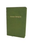 Biblia Warszawska, format duży, oprawa miękka z zamkiem eco skóra bez wycięć, kolor zielony